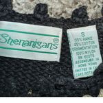 Vintage Shenanigans Women’s Small Christmas Poinsettia Black Crochet Sweater Photo 1