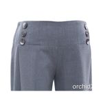 Cache Wide Leg Stretch Buttons Crop Self Belt Pant New Gray Gaucho NWT $98 Photo 2