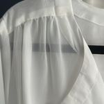 MiracleSuit  sheer tunic top dress coverup white ivory Button Down 3/4 Sleeve med Photo 4