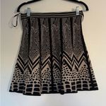 Herve Leger  Black and Cream Geometric A-Line Skirt Photo 0