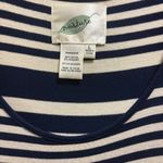 Nurture Striped Maxi Dress With Lace Insets Size L Short Sleeve Scoop Neck Blue Size L Photo 5