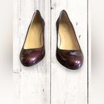 Calvin Klein Renni Snakeskin Burgundy Pump Heels Almond Round Toe Size 7.5 Photo 1