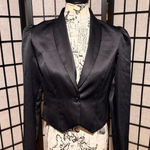Stefano Vintage Satin Crop bolero y2k Whimsygoth formal evening Elegant Blazer Black Size L Photo 0
