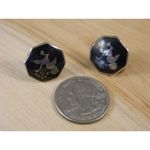 Vintage Siam Sterling Silver Screw Back Earrings Thailand Niello Dancer Earrings Black Photo 1