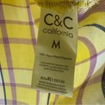 C&C California  Button Down Long Sleeve Flannel Womans Medium Yellow Photo 3