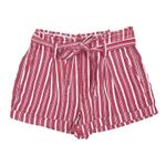 American Eagle NWT  Red & White Striped Paper Bag Waist Shorts Size 6 Photo 1
