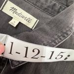 Madewell Shirt Womens Medium Denim Short Sleeve Button Up Shirt in Lunar Wash Photo 6