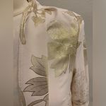 Elegant Cream Floral Women's Kimono Gold Size L Photo 1