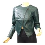G by Giuliana Asymmetrical Faux Leather Moto Jacket in Spruce Green, Size: XXS ~ Green Photo 1