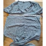 Madewell  Novel Tie-Front Top in Stripe Blue Moon Alby Stripe Size XS Lightweight Photo 4