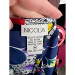 blouse abstract floral bright red blue yellow navy Size M Photo 7