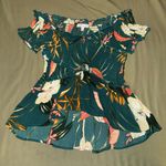 Patrons of Peace  Green Floral Top Women’s S Photo 0