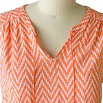 st. john's bay Orange & White Sleeveless Summer Tunic Blouse ~ Women's Size XL Photo 1