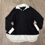 Halogen  Black Button Down Shirt with White Collar Photo 2