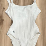 Ralph Lauren Lauren White Cable Knit Bodysuit Women’s 8 Photo 0