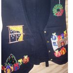 Vintage New Directions Ugly Christmas Sweater Vest Presents Medium Black Photo 1