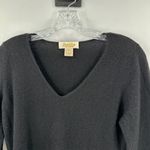 Peck & Peck  Black Cashmere V-Neck Long Sleeve Casual Pullover Sweater Size Small Photo 2