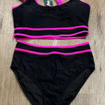 Blooming Jelly Black and Pink Women's Swim Set - high waisted bottoms Photo 0
