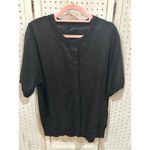 COS  Black Short Sleeve Button Front Lightweight Knit Top Size Large Photo 1