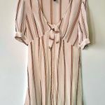 Jessica Simpson Women’s Striped V-Neck Puff Sleeve Mini Dress Photo 2
