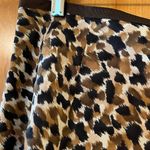 Talbots Vintage Skirt Animal Print Splash Black Brown Tan Silk Linen Blend Sz 14 Photo 3