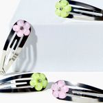 FLORAL SNAP HAIR CLIP SET Pink Photo 1