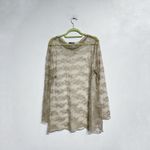 The Limited  Beige Lace Sheer Long Sleeve Boatneck Top Sz XL Photo 7