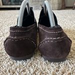 Talbots  Vintage Flats Loafers Chocolate Brown Suede Leather Buckle Size 9W Photo 5