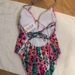 NWOT Sugar Beach Sz XS Strappy One Piece Swimsuit Colorful Animal Print Multiple Photo 3