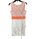 London Times Sheath Dress Womens 8 Orange White Lace Sleeveless Classic Chic Photo 9