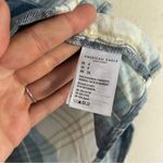 American Eagle  Outfitters Blue Cream Plaid Cropped Button Down Flannel NWT Photo 2