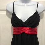 Byer California Special Occasion Dress Black Satin Red Band Juniors Size 3 Photo 2