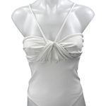 ZARA Women's White Sleeveless Twist Cutout Bandeau Cami Bodysuit Top Size M Photo 0