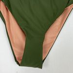 J.Crew NWT  Curved-Waist Cheeky Bikini Bottom Green Size Large L NEW Photo 3