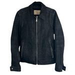 wilson's leather Vintage Wilson Jacket size small Black Motorcycle Suede Genuine Leather Zip up Photo 0