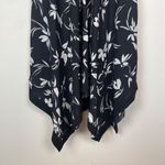 Banana Republic  Women's 12 Black‎ and White Floral Handkerchief Hem Dress Photo 4