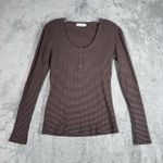 Carve Designs  Shirt Womens Small Blue Brown Henley Everyday Casual Athleisure‎ Photo 1