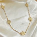 18K Gold Plated blue clover necklace set stainless steel womens jewelry Photo 10