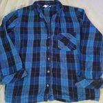 Victoria's Secret  Flannel Pajama Top Women's Small Petite Blue Plaid Long… Photo 0