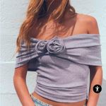 ZARA metallic thread off shoulder top. M Photo 2