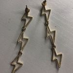 Brandy Melville Gold Lightning Bolt Dangle Earrings Photo 0