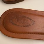 Tod's Tod’s leather-trimmed whipstitched suede slides size 38.5 Photo 5