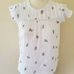 Lucky Brand floral mixed media blouse size small Photo 3