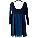 Vintage 90s black lace Chiffon sheer overlay babydoll dress Grunge Emo LBD Goth Size M Photo 8