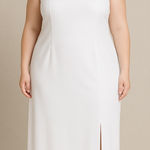 Eloquii New! white square neck sleevless dress side slit, plus size 28 Photo 0