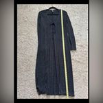 Eye Candy Vintage 90s  Size M Black Grey Long Cardigan Duster Tie Front Grunge Photo 3