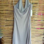 Nina Ferre S Taupe Creme Halter Dress Gray Photo 2