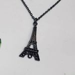 Gunmetal Eiffel Tower France Necklace New Photo 2