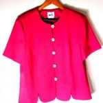 Leslie Fay  18 Tailored Red Pink Scalloped Top Plus Photo 0