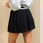 Aerie Pleated Knit Skirt in black with ivory stripes NWT Photo 11